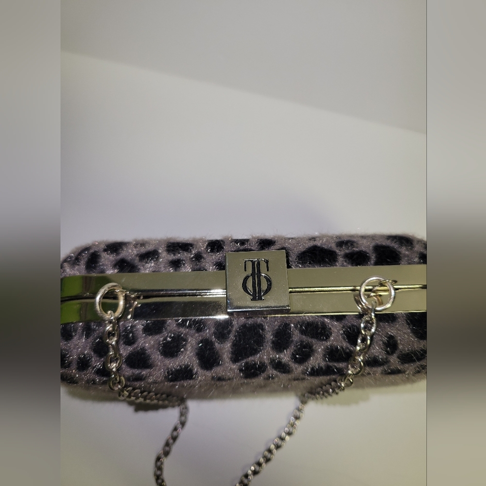 J Lo Hard Shell Purse. Leopard Print With Chain S… - image 2